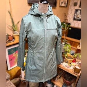 Women’s Outerwear Full Zip Water Resistant Longline Hooded Jacket